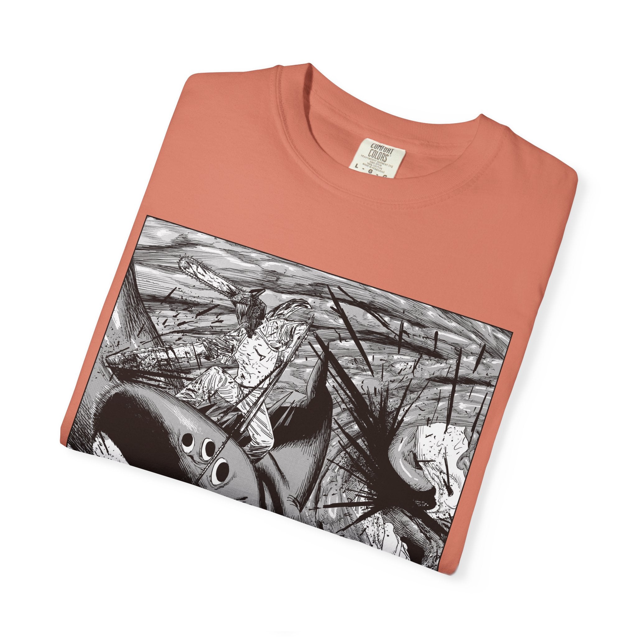 Chainsaw Man Shark Fiend T-Shirt | Black & White Manga Graphic Tee | Japanese Anime Streetwear