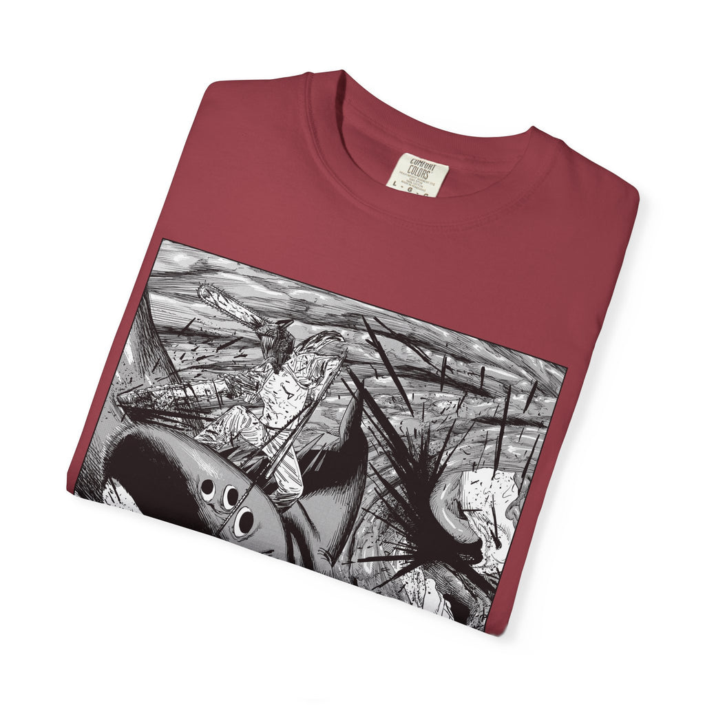 Chainsaw Man Shark Fiend T-Shirt | Black & White Manga Graphic Tee | Japanese Anime Streetwear