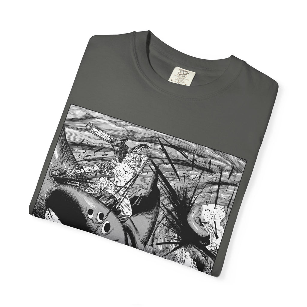 Chainsaw Man Shark Fiend T-Shirt | Black & White Manga Graphic Tee | Japanese Anime Streetwear