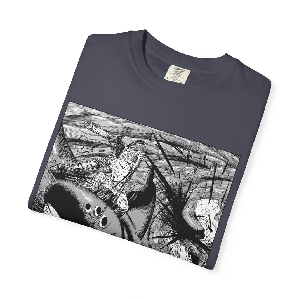 Chainsaw Man Shark Fiend T-Shirt | Black & White Manga Graphic Tee | Japanese Anime Streetwear