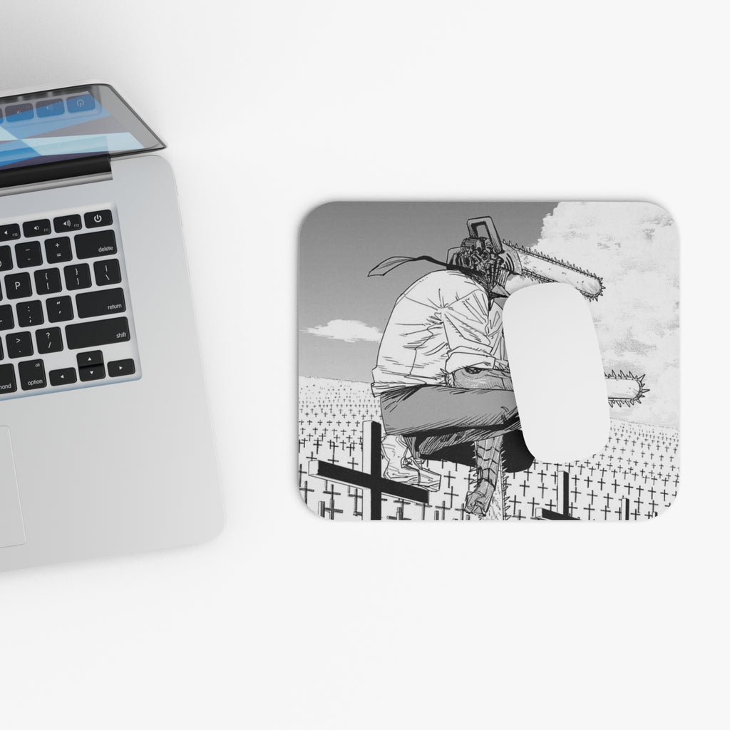 Chainsaw Man Denji Black & White Anime Mousepad | Manga Gaming Desk Mat