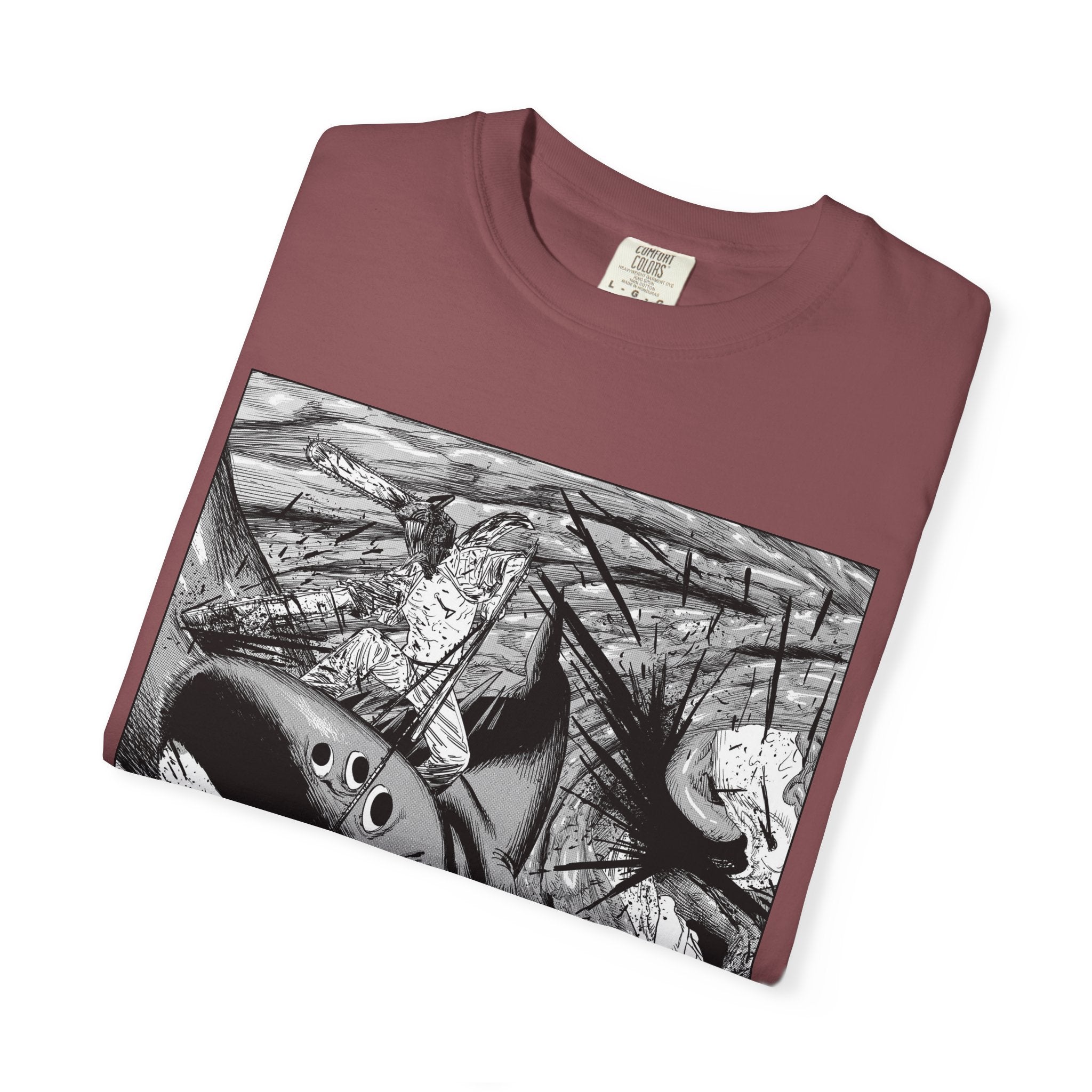 Chainsaw Man Shark Fiend T-Shirt | Black & White Manga Graphic Tee | Japanese Anime Streetwear