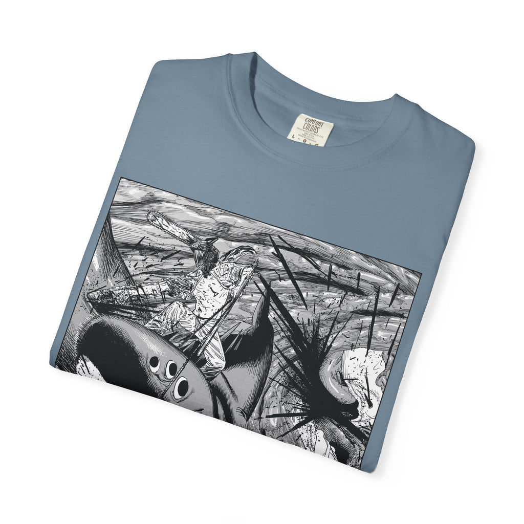 Chainsaw Man Shark Fiend T-Shirt | Black & White Manga Graphic Tee | Japanese Anime Streetwear