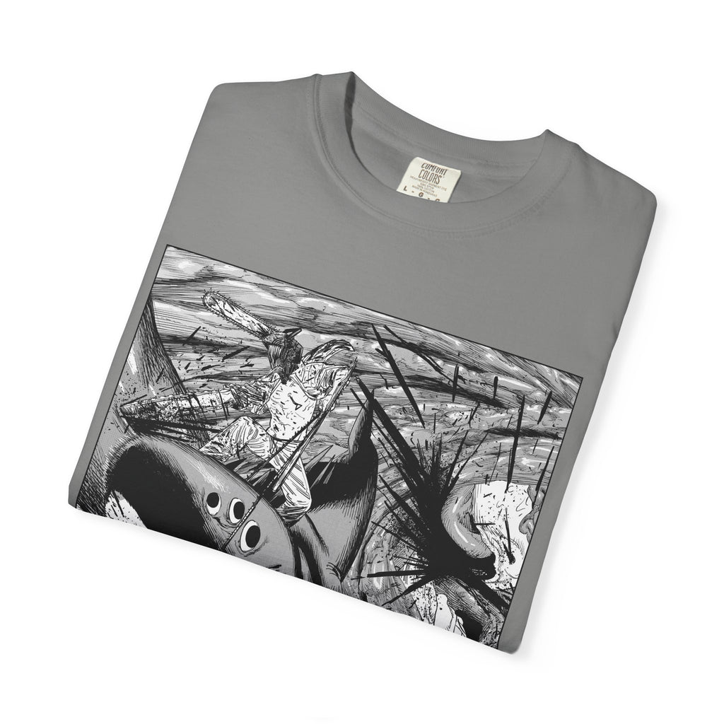 Chainsaw Man Shark Fiend T-Shirt | Black & White Manga Graphic Tee | Japanese Anime Streetwear