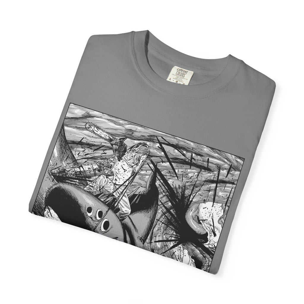 Chainsaw Man Shark Fiend T-Shirt | Black & White Manga Graphic Tee | Japanese Anime Streetwear