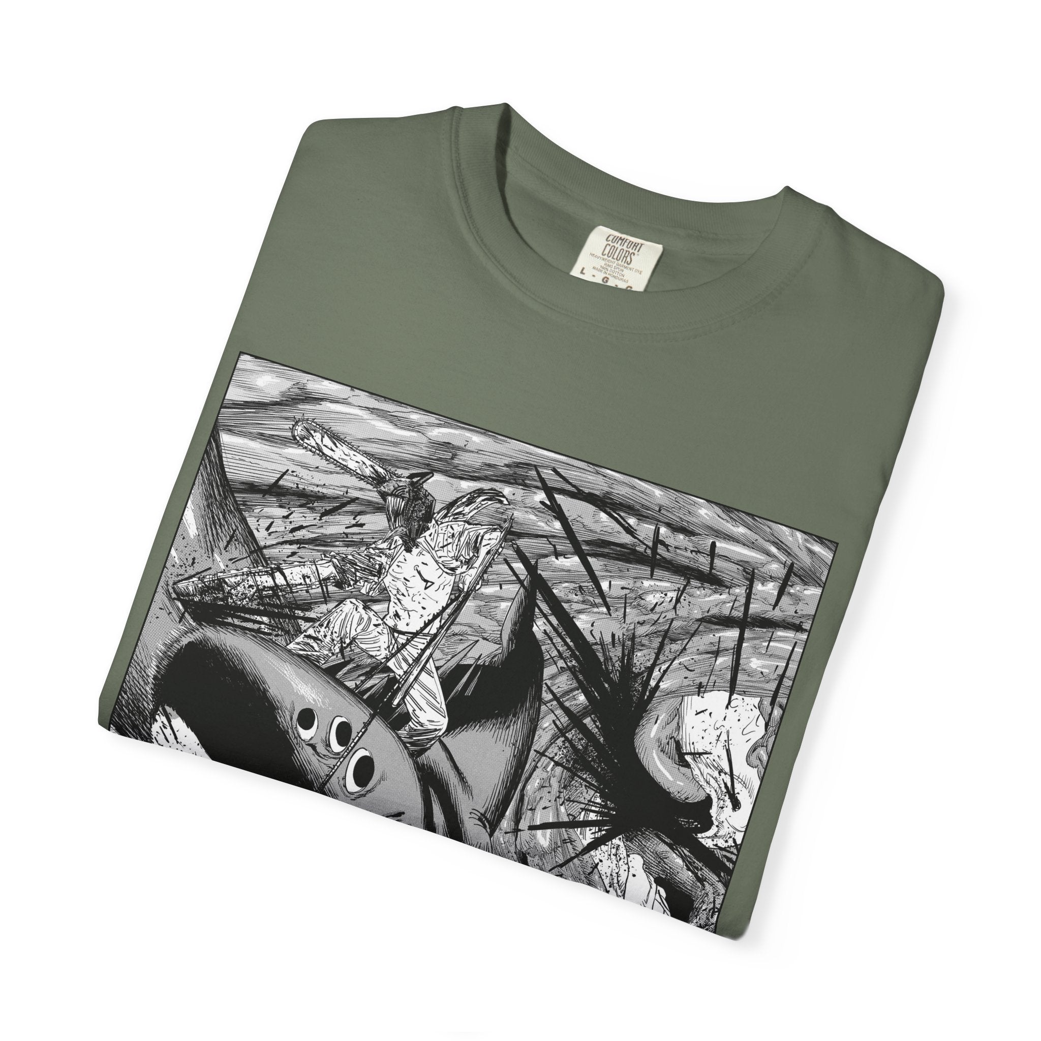 Chainsaw Man Shark Fiend T-Shirt | Black & White Manga Graphic Tee | Japanese Anime Streetwear