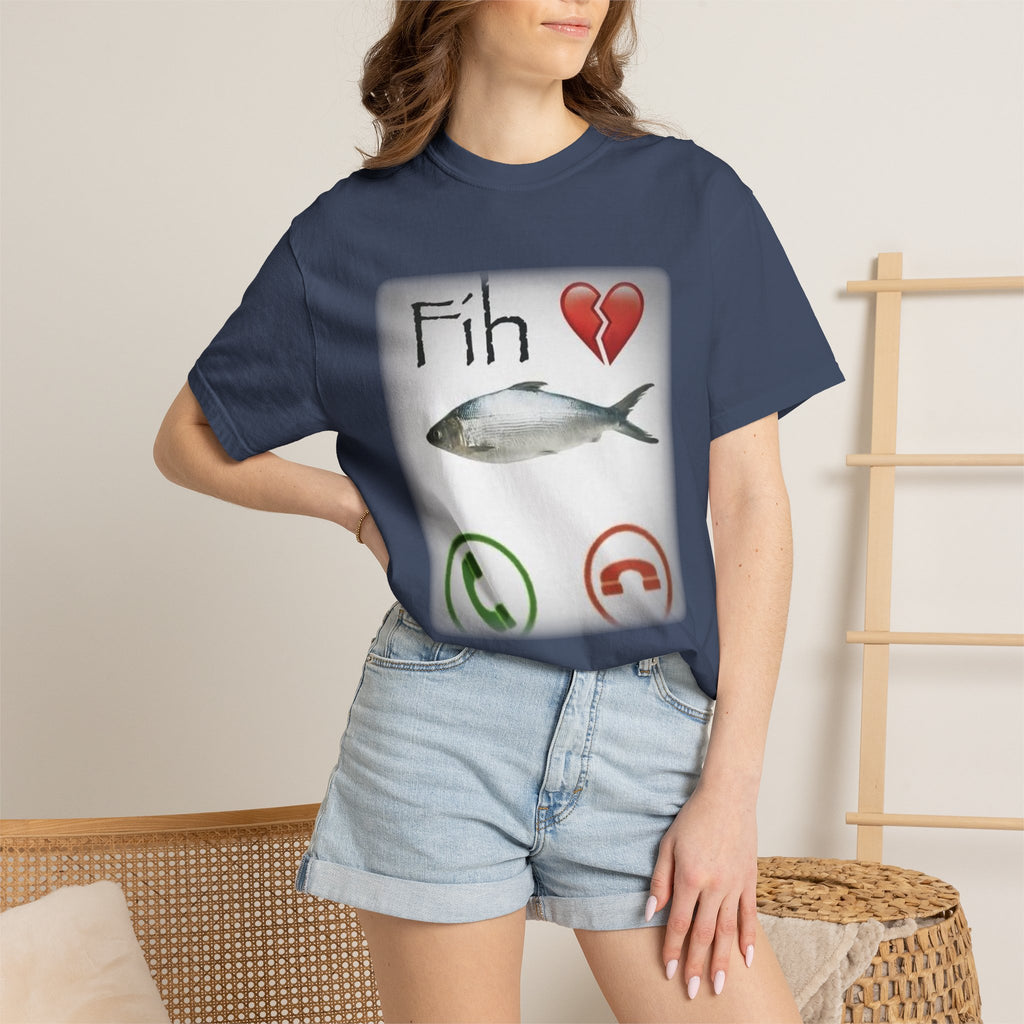 Fih Heart Break Call Meme Shirt | Funny Fish Pun Graphic T-Shirt