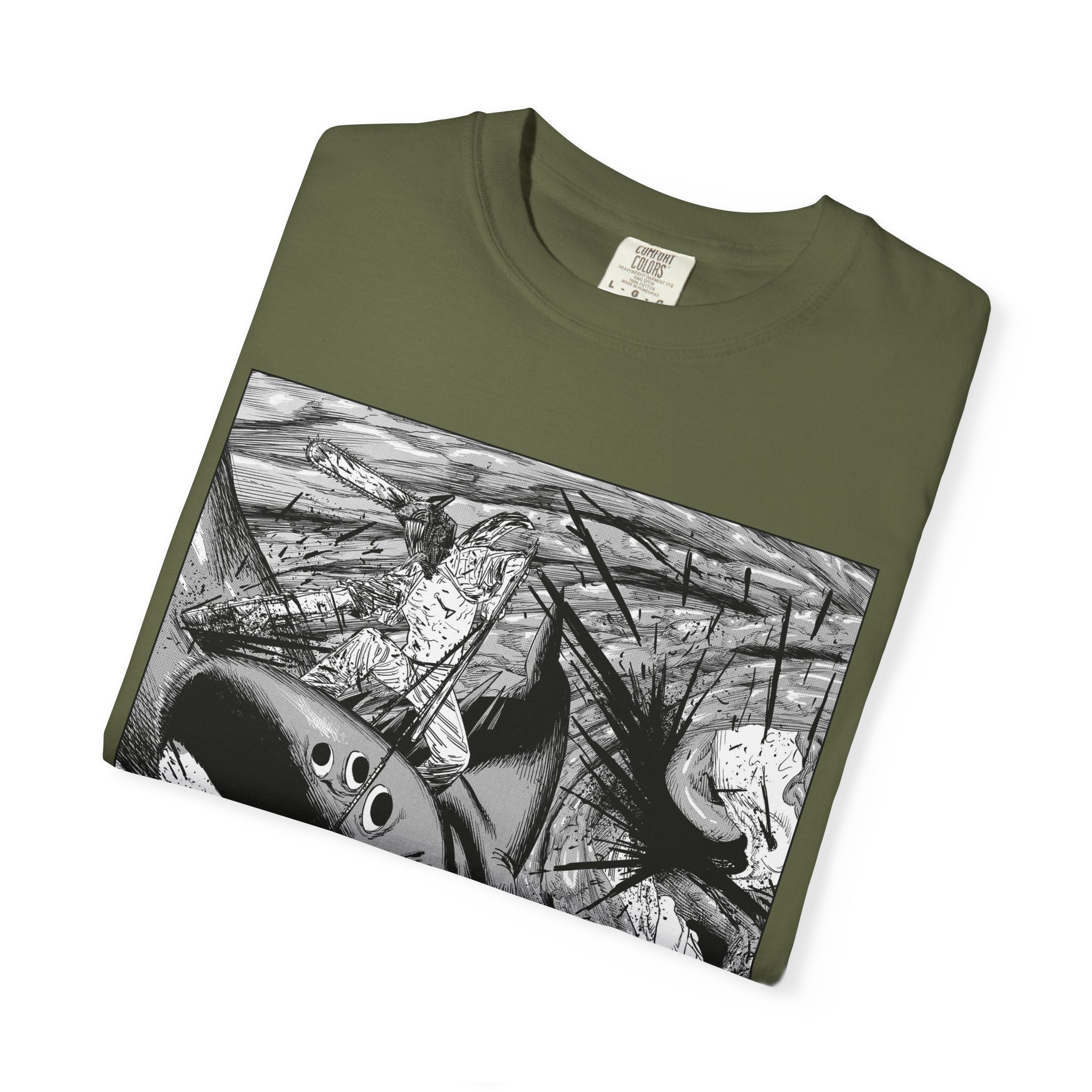Chainsaw Man Shark Fiend T-Shirt | Black & White Manga Graphic Tee | Japanese Anime Streetwear